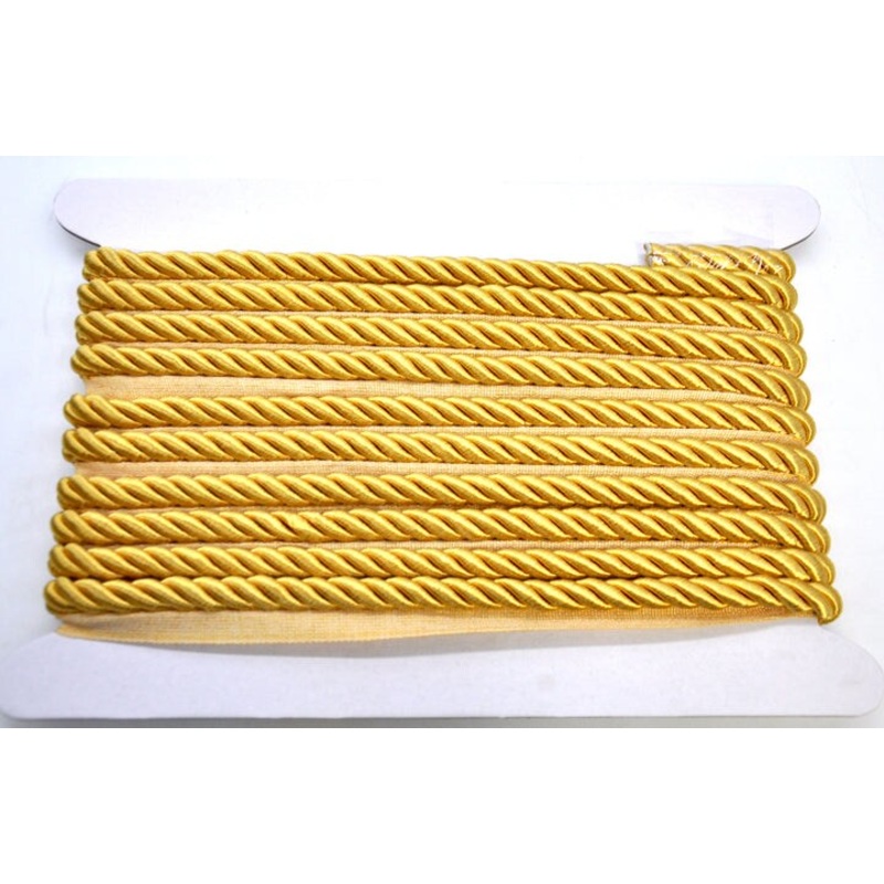 Belagio Lip Cord Trim, 0.375″ Wide, Softer Collection, 50 Yards, Gold