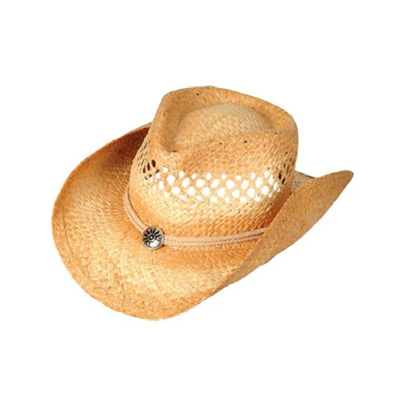 New Woven Cowboy Cowgirl Hat with Rope Band & Pendant