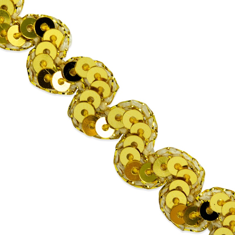 5 yards of Saturn Sequin Scallop Ric Rac Trim | 5 yard cut