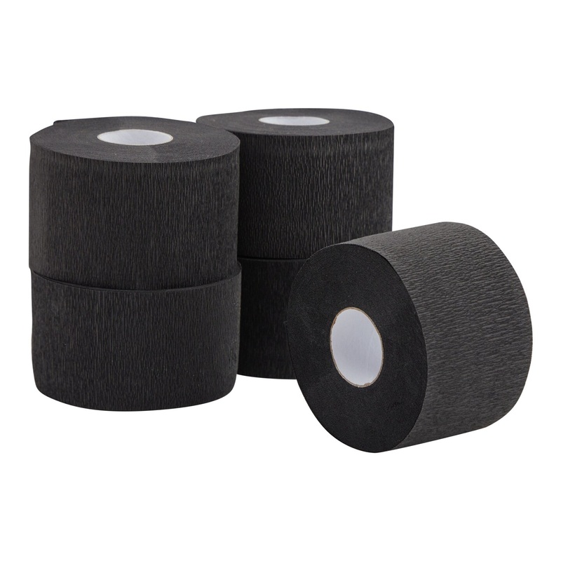 500 Pack Disposable Barber Neck Strips for Hair Cutting, Salon, Barbershop Supplies (Black, 2.5 x 11 In, 5 Rolls)