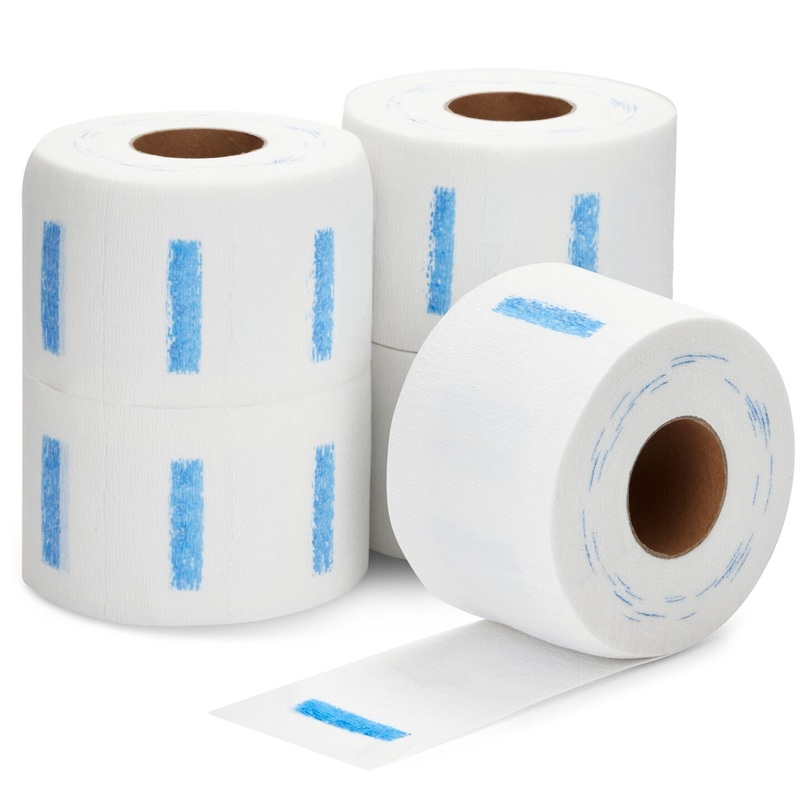 500 Pack Disposable Barber Neck Strips for Hair Cutting, Salon, Barbershop Supplies (White, 2.4 x 11 In, 5 Rolls)