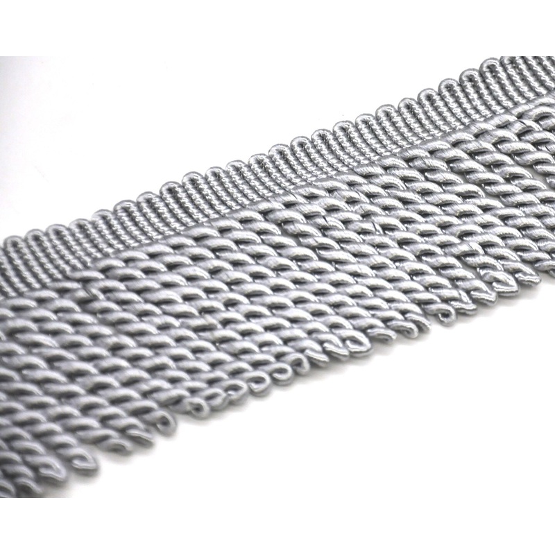 Belagio Bullion Fringe Trim, 4″ Wide, Softer Collection, 15 Yards, Siver