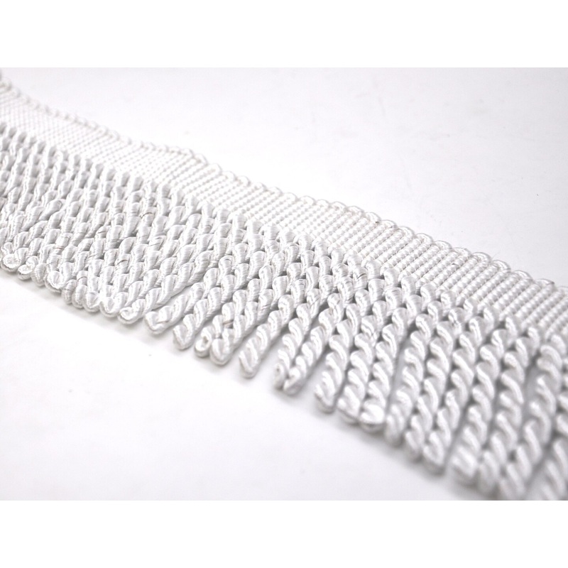 Belagio Bullion Fringe Trim, 4″ Wide, Softer Collection, 15 Yards, White