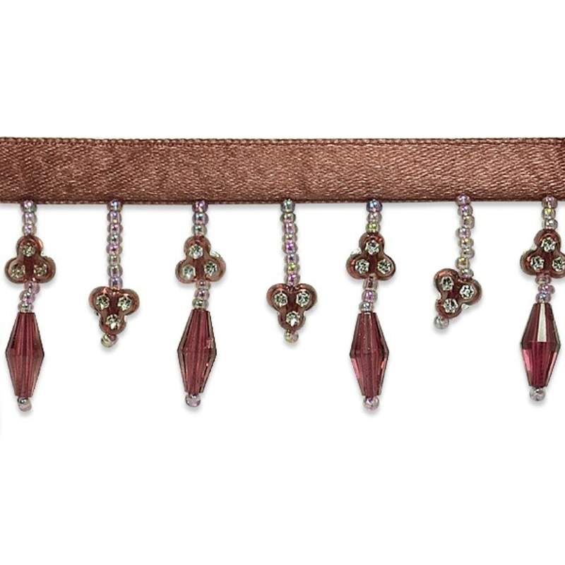 Faux Rhinestone Flower Fringe Trim Pack of 36″