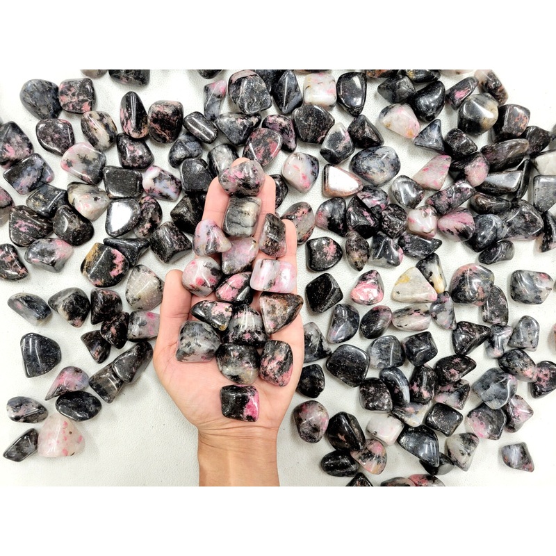 Tumbled Rhodonite Crystals Bulk from Madagascar