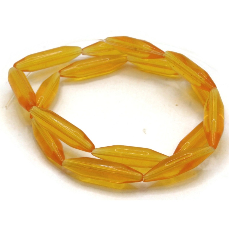 16 25mm Golden Orange Vintage Plastic Tube Beads