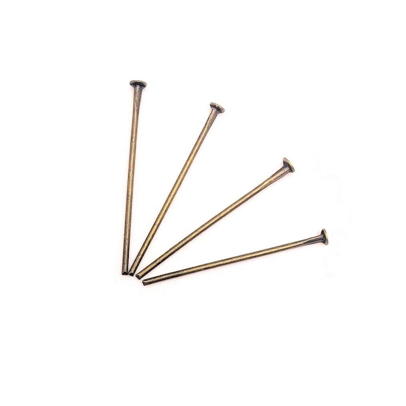 100 or 500 Pieces: 24 mm Bronze Head Pins, 20g