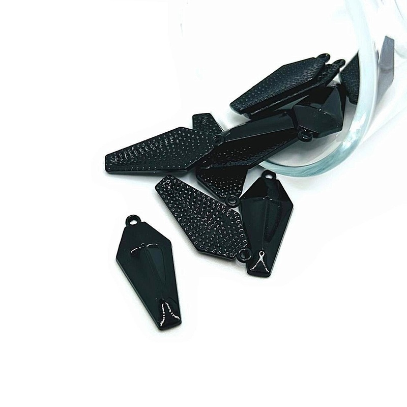 4, 20 or 50 Pieces: Black Vampire Coffin Charms