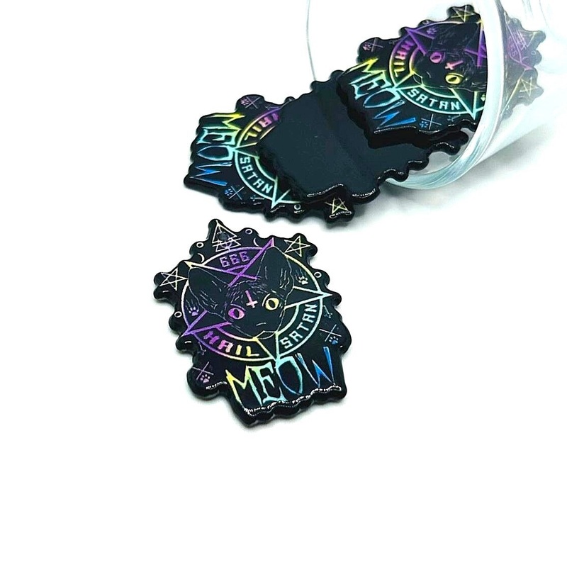 1, 4 or 20 Pieces: Hail Satan Rainbow Cat Charms