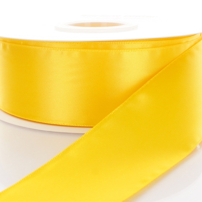 4″ Double Faced Satin Ribbon 645 Yellow 100yd