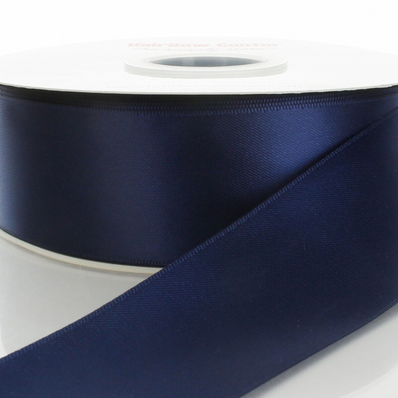4″ Double Faced Satin Ribbon 370 Navy 3yd
