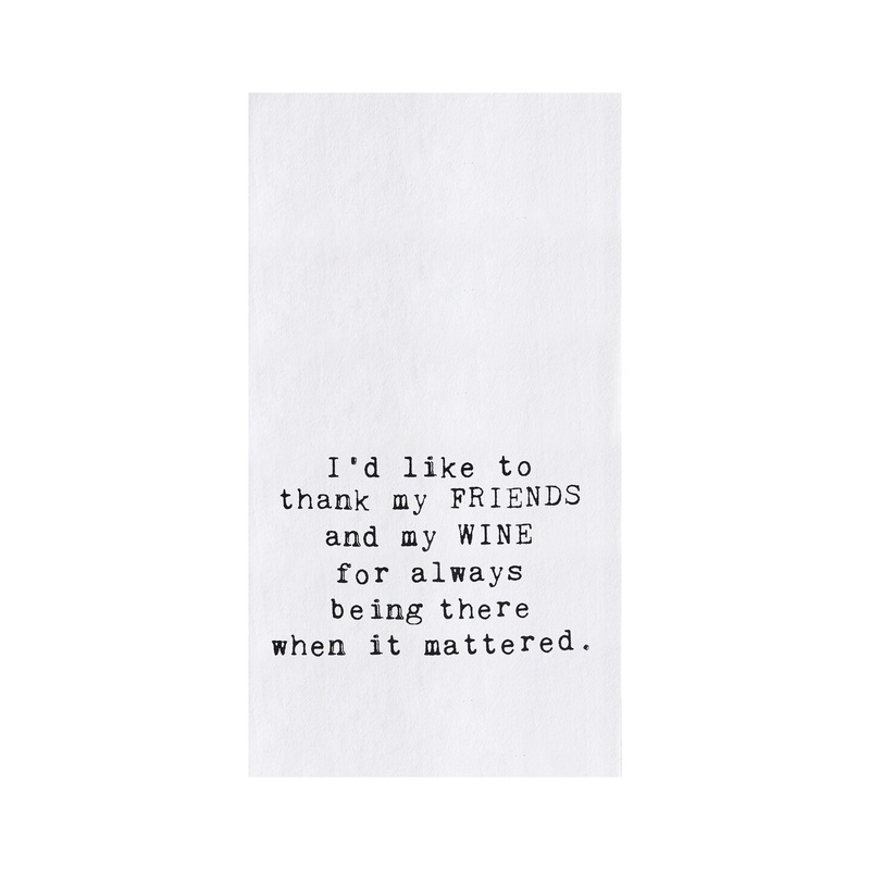 Friends & Wine Printed Kitchen Towel