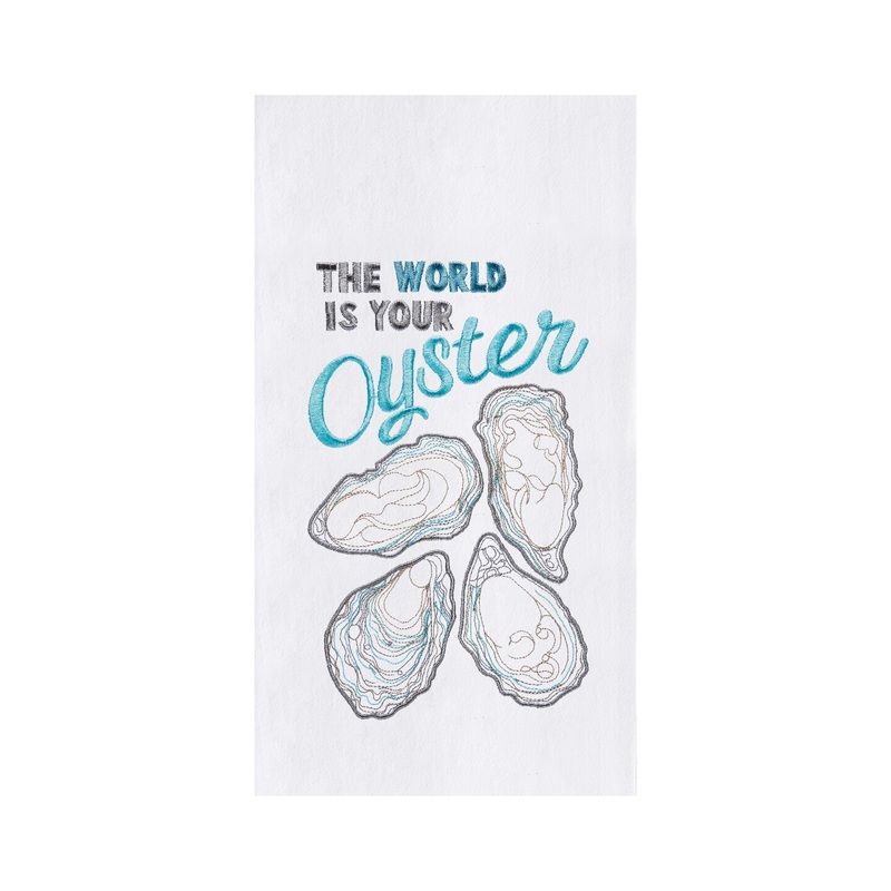 World Is Your Oyster Flour Sack Kitchen Towel Dishtowel