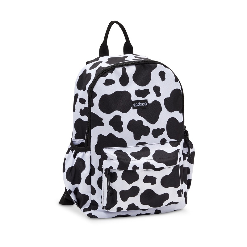 Zodaca Cow Print Mini Backpack for Women, and Girls, Small Shoulder Bag for School, Travel, Day Trips, Concerts, and Festivals, Cow Mini Backpack with Adjustable Straps, 12.5×4.5×15 inches