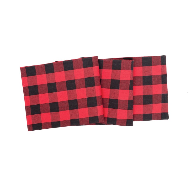 13″ x 72″ Franklin Black/Red Table 4th of July Patriotic Woven Table Runner