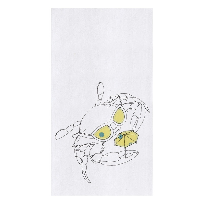 Crab Flour Sack Cotton Kitchen Towel