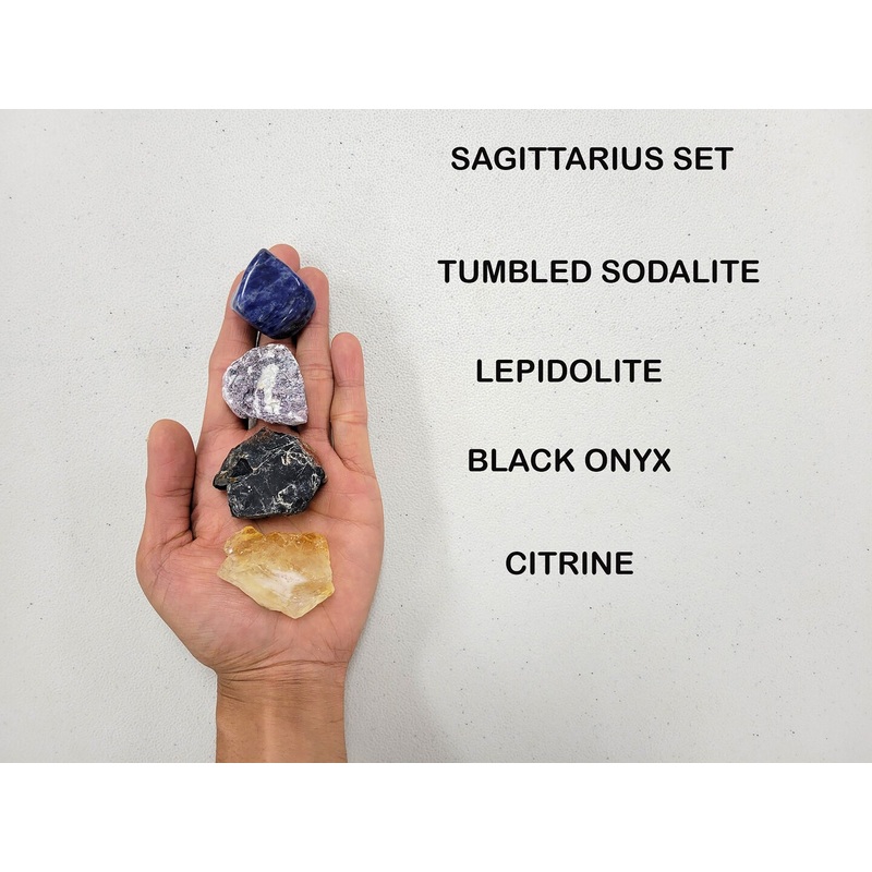 Crystals For Sagittarius Zodiac Sign Sodalite Lepidolite Black Onyx Citrine