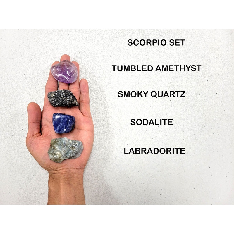 Crystals For Scorpio Zodiac Sign, Amethyst Smoky Quartz Sodalite Labradorite