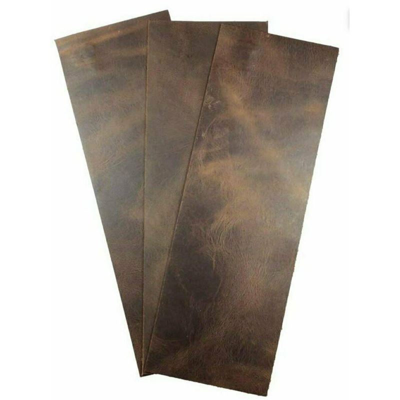 Full Grain Leather 4″x12″ Set of 3 Tooling Crafts Cowhide 5/6oz (2.0mm) BROWN