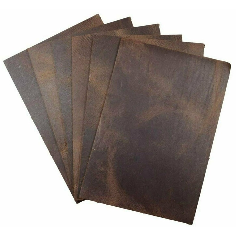 Full Grain Leather 6″x6″ Set of 6 Special Offer 100% Cowhide 5/6oz (2.0mm) Brown