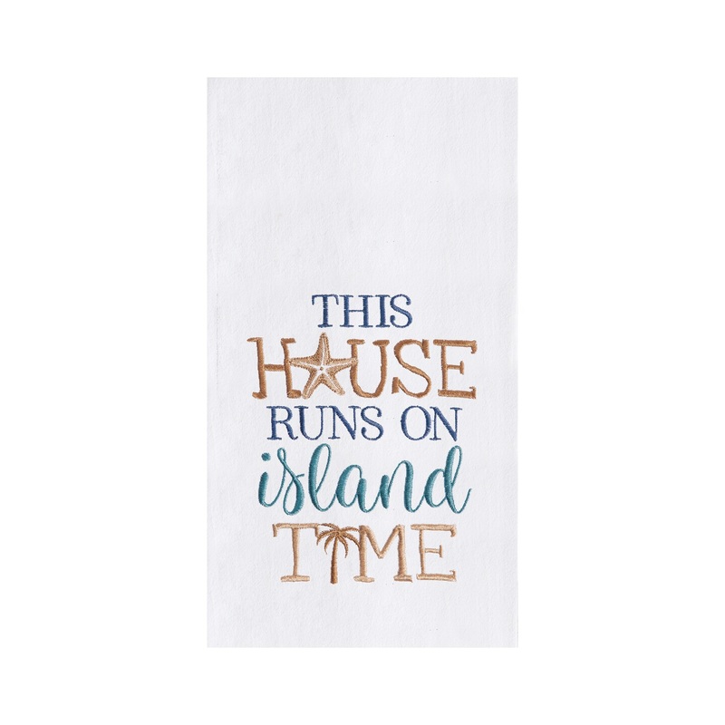 House On Island Time Flour Sack Kitchen Towel