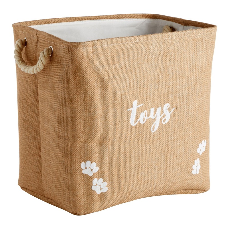 Juvale Foldable Dog Toy Basket, 15 x 12 x 14 In  Storage Bin with Handles, Durable Dog Storage Basket for Toys, Collapsible Container for Home Organization
