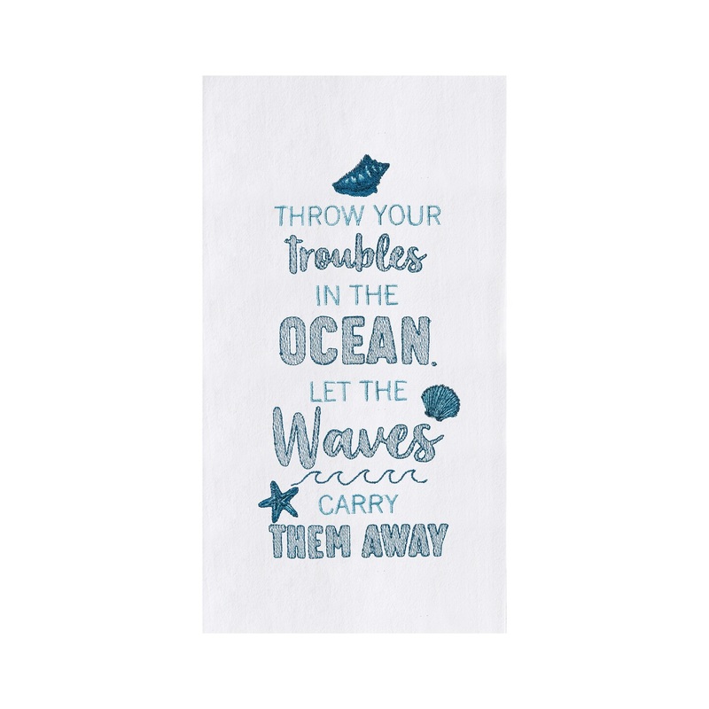 Let The Waves Flour Sack Kitchen Dishtowel