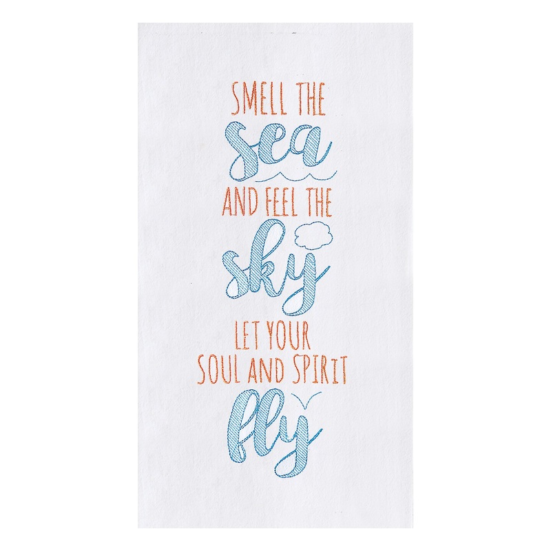 Smell The Sea Flour Sack Cotton Kitchen Towel