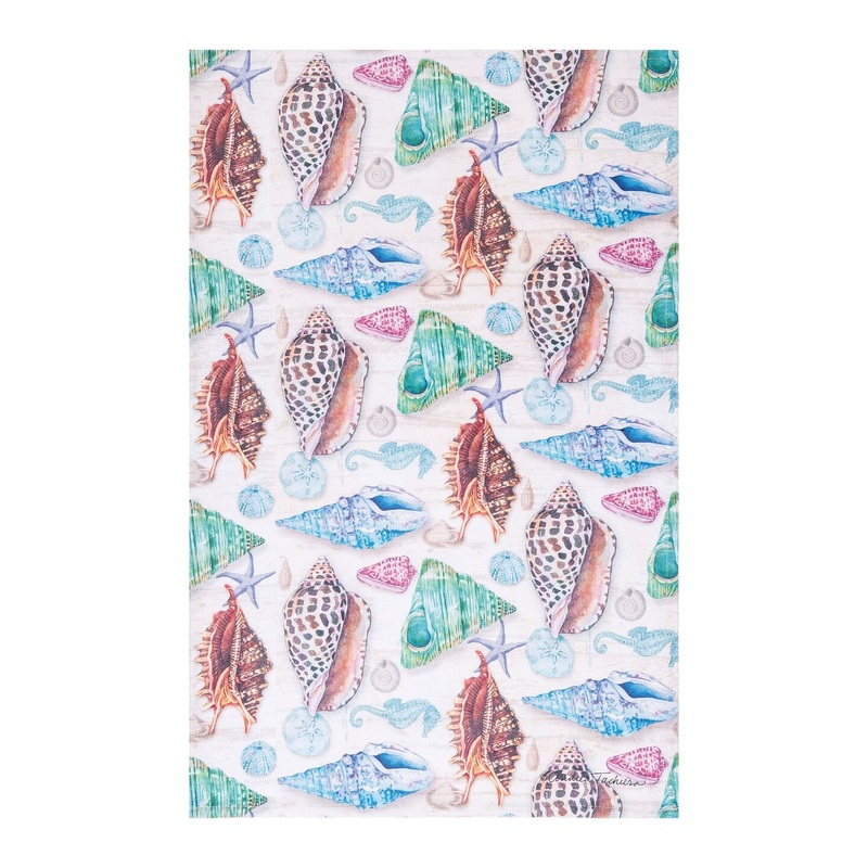 Beach Shells Printed Flour Sack Kitchen Towel