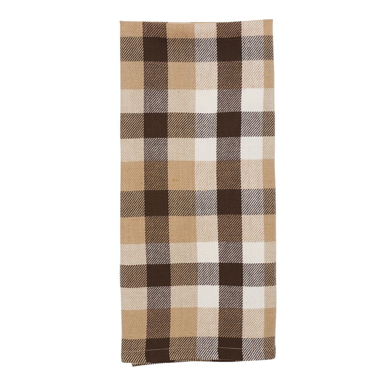 Dunmore Plaid Cocoa Plaid Woven Cotton Cloth Thanksgiving Kitchen Towel