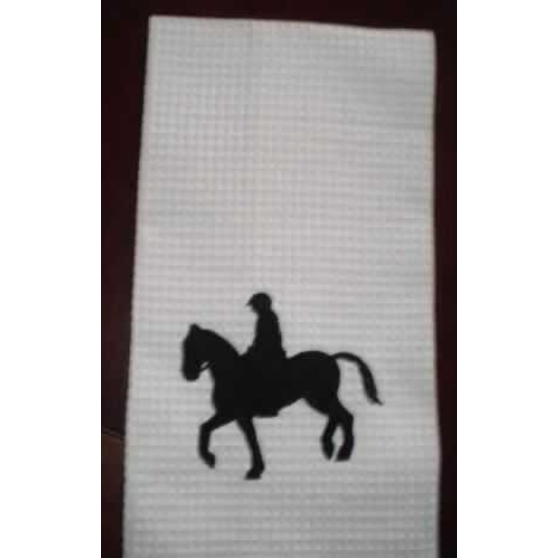 Equestrian Face Left Cotton Kitchen Towel