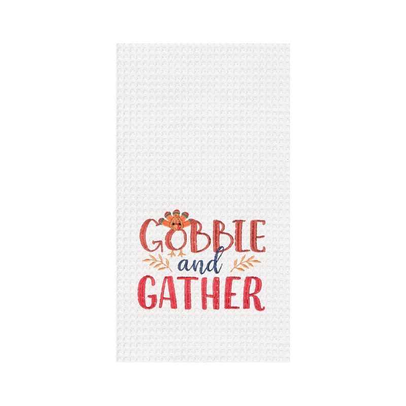 Gobble & Gather Embroidered & Waffle Weave Kitchen Towel