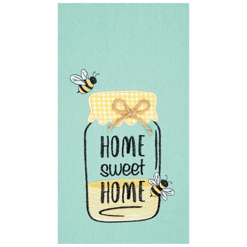 Home Sweet Home Embroidered Cotton Kitchen Towel