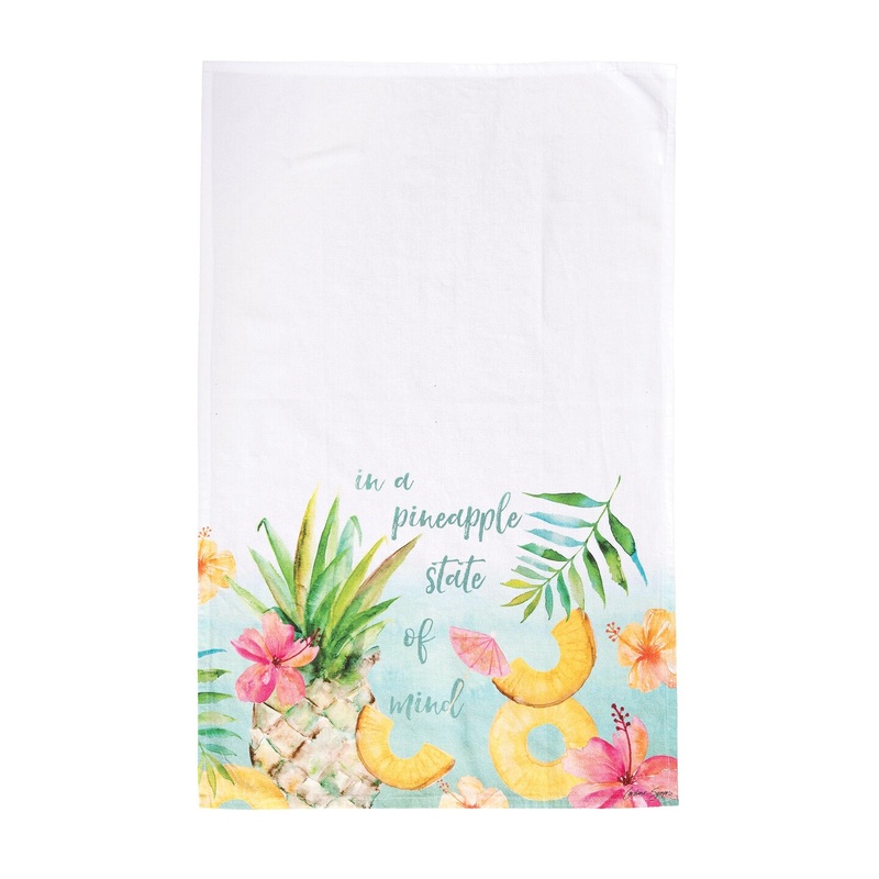 In A Pineapple State Of Mind Printed Flour Sack Kitchen Towel Dishtowel