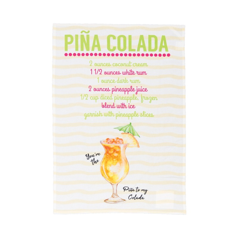 Pina Colada Printed Flour Sack Kitchen Towel Dishtowel