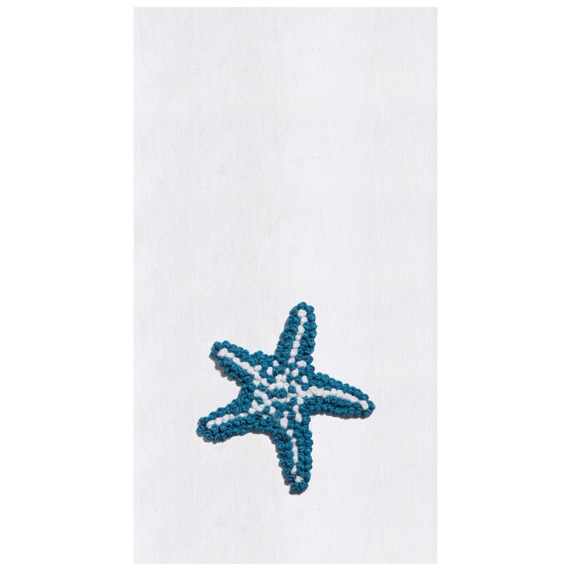 Starfish Flour Sack French Knot Cotton Kitchen Towel