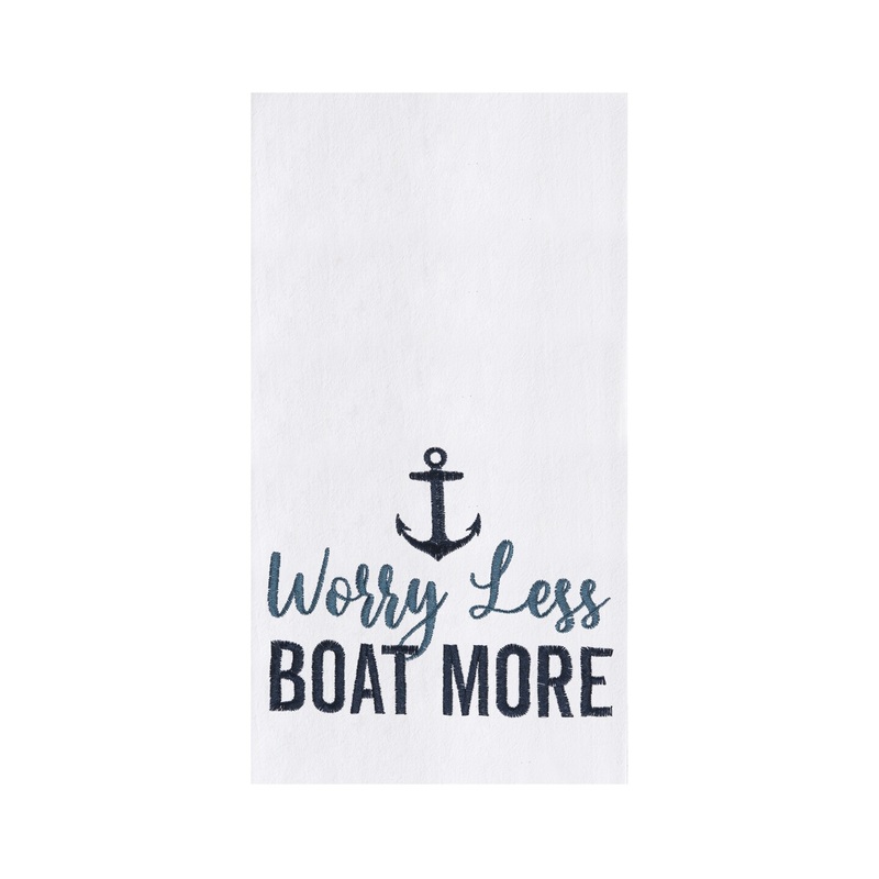“Worry Less Boat More” Nautical Kitchen Towel