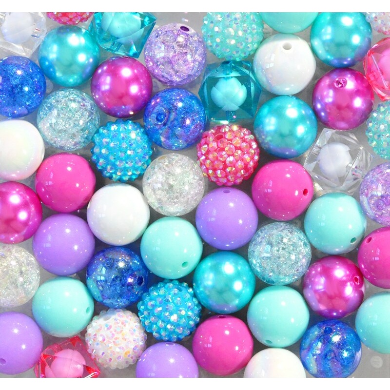 20mm Froze acrylic bubblegum bead mix