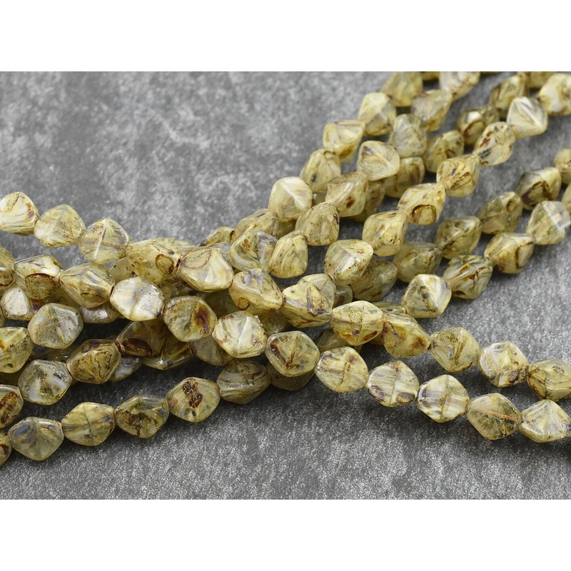 *26* 8mm Sandy Beige Travertine Pinch Beads