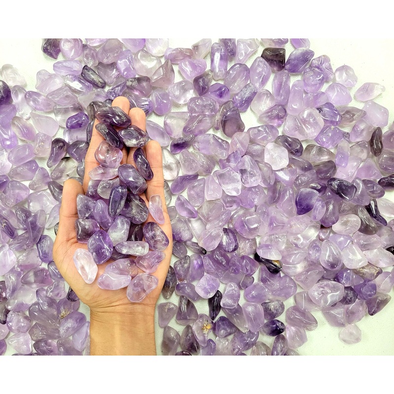 Bulk Tumbled Amethyst Crystal Stones Pendant Size 1/2 inch to 1 inch