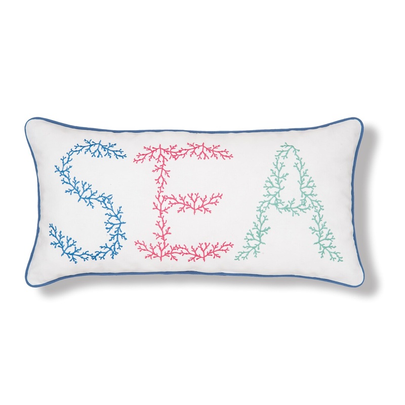 12″ x 24″ Sea Embroidered Throw Pillow