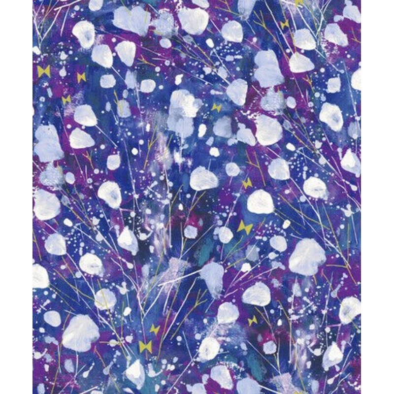 Snow Flowers Kasumisou Violet Cotton Fabric by RJR BTY