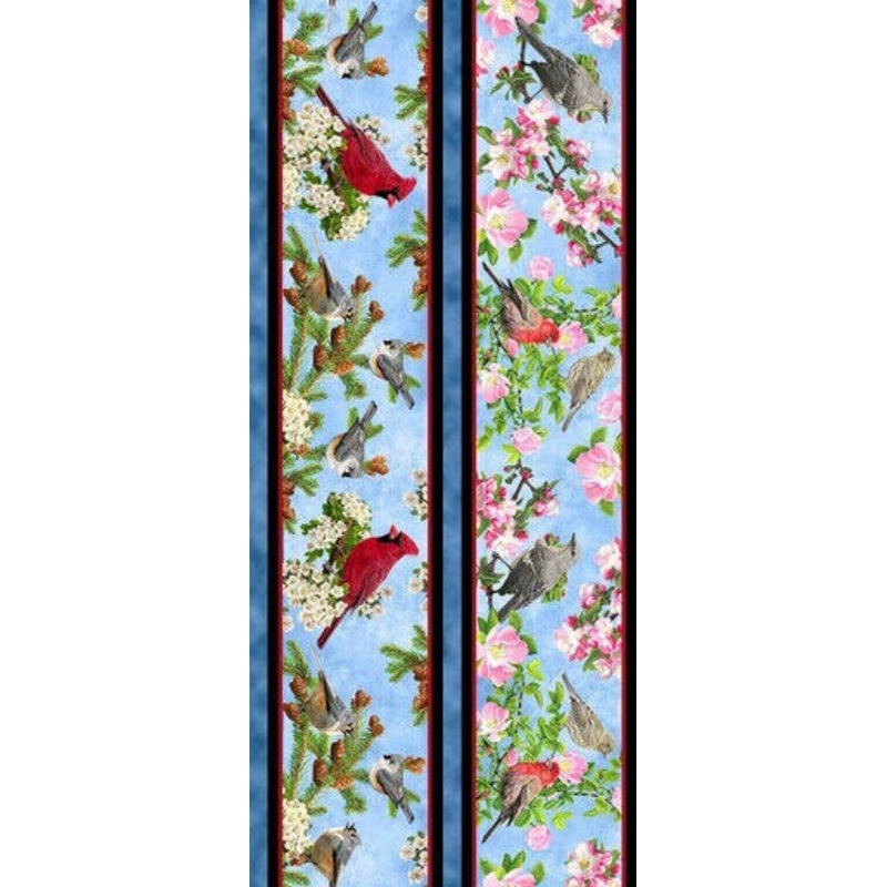 Songs of Nature Birds on Stripe by Quilting Treasures