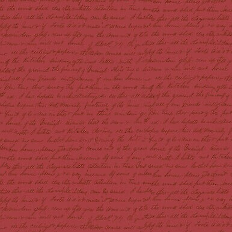 Sweet Blush Floral Rose Script Red by P and B Textiles Cotton Fabric by the yard