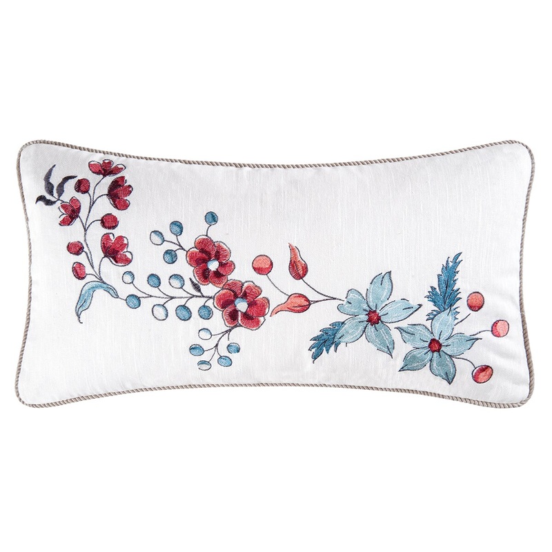 12″ x 24″ Colonial Williamsburg Adrienne Embroidered Throw Pillow