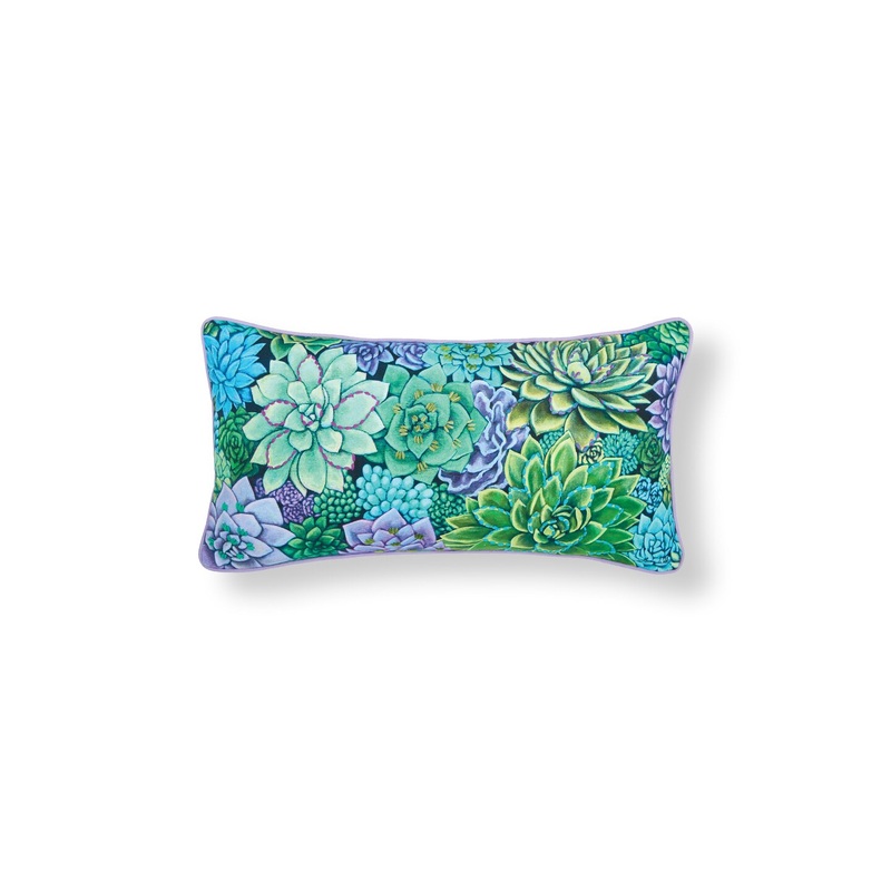 12″ x 24″ Succulent Garden Printed & Embellished Throw Pillow
