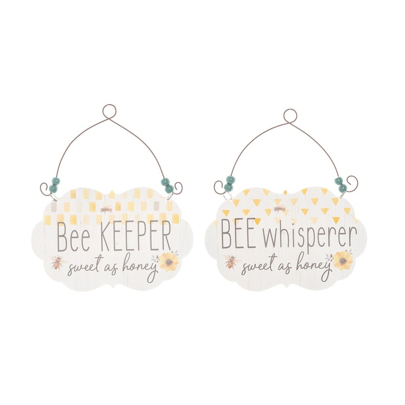 7″ x 4.5″ Bee Wall Plaque Set of 2