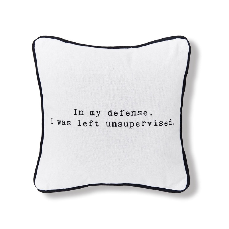 Left Unsupervised 10″ x 10″ Printed Small Petite Throw Pillow