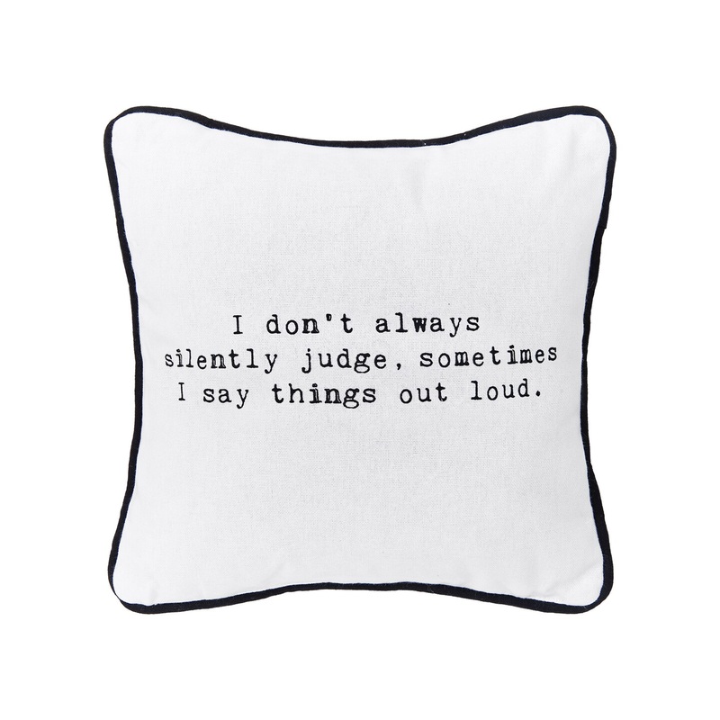 Silently Judge 10″ x 10″ Printed Small Petite Throw Pillow