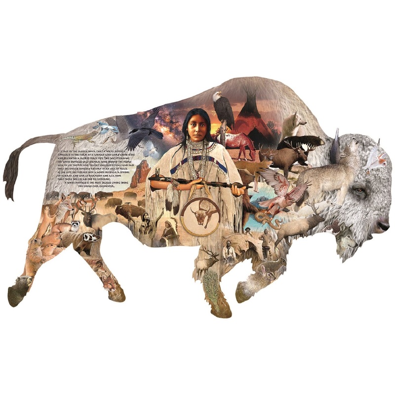 Sunsout The White Buffalo 1000 pc Special Shape  Jigsaw Puzzle 97073